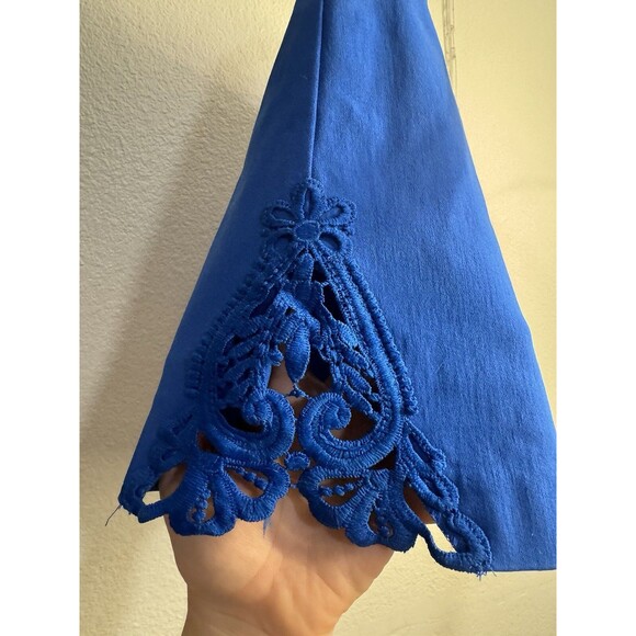 D.F.A. New York Petite Womens Blue Skort Embroidered Design On Sides 14P - Picture 3 of 8